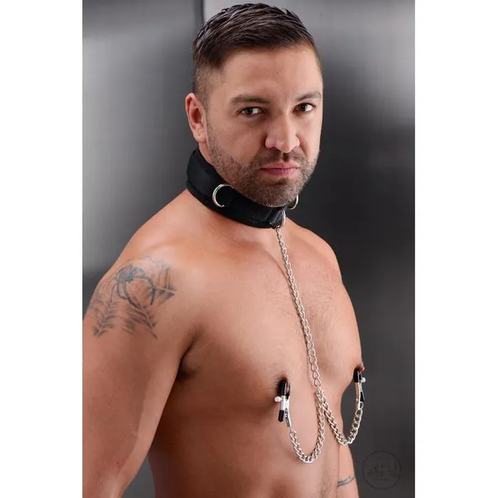Vibrators Master Series Submission Collar and Nipple Clamps