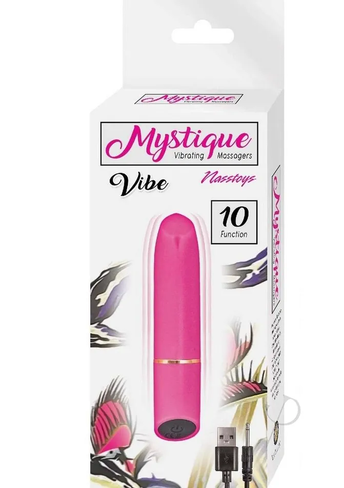 Vibrators Mystique Mystique Vibrating Massagers Rechargeable Silicone Vibrator Pink Vibrators Mystique Mystique Vibrating Massagers Rechargeable Silicone Vibrator Pink
