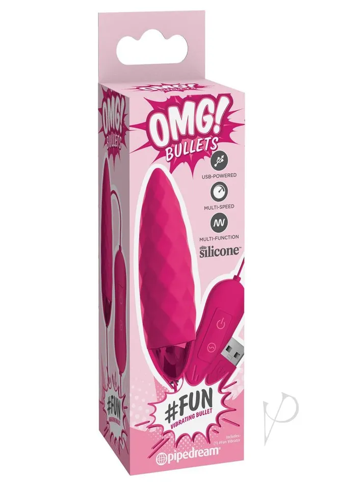 Vibrators Omg OMG Bullets Fun USBPowered Silicone Vibrating Bullet Pink