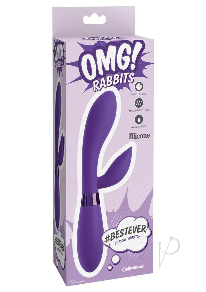 Vibrators OMG Rabbits Bestever Silicone Vibrator Purple Omg