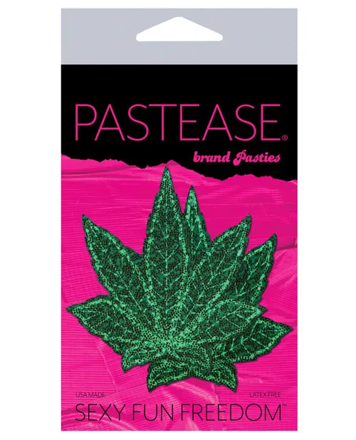 Vibrators Pastease Pastease Premium Glitter Marijuana Leafs Green OS