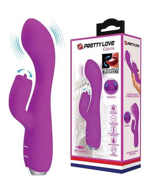 Vibrators Pretty Love Gloria Licking Rabbit Fuchsia Pretty Love