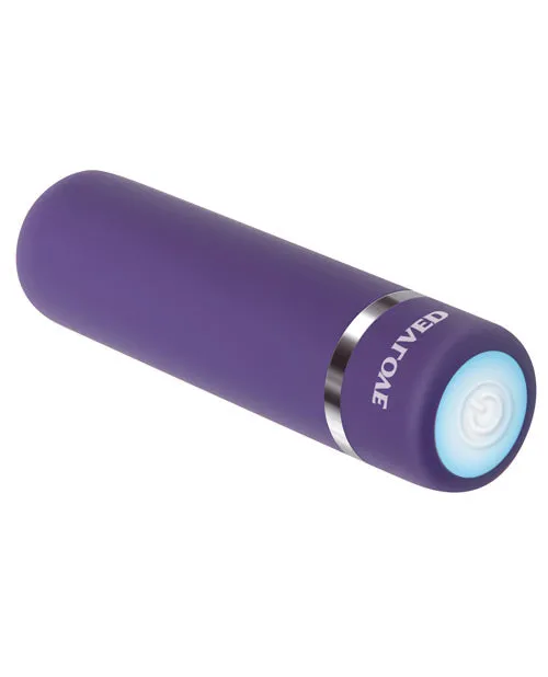 Vibrators Purple Passion Rechargeable Silky Smooth Bullet Purple Evolved