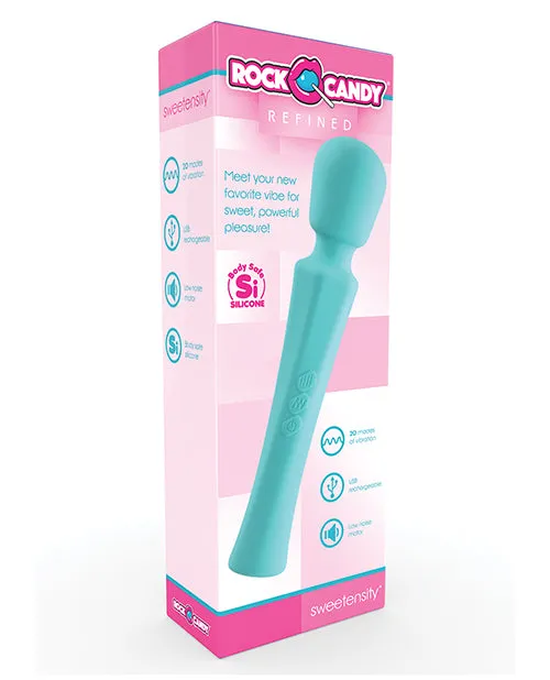 Vibrators Rock Candy Toys Rock Candy Sweetensity Rechargeable Silicone Vibrating Wand Blue