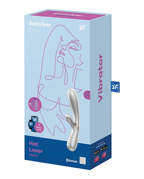 Vibrators Satisfyer Satisfyer Hot Lover Rechargeable Silicone Warming DualStim Vibrator Silver