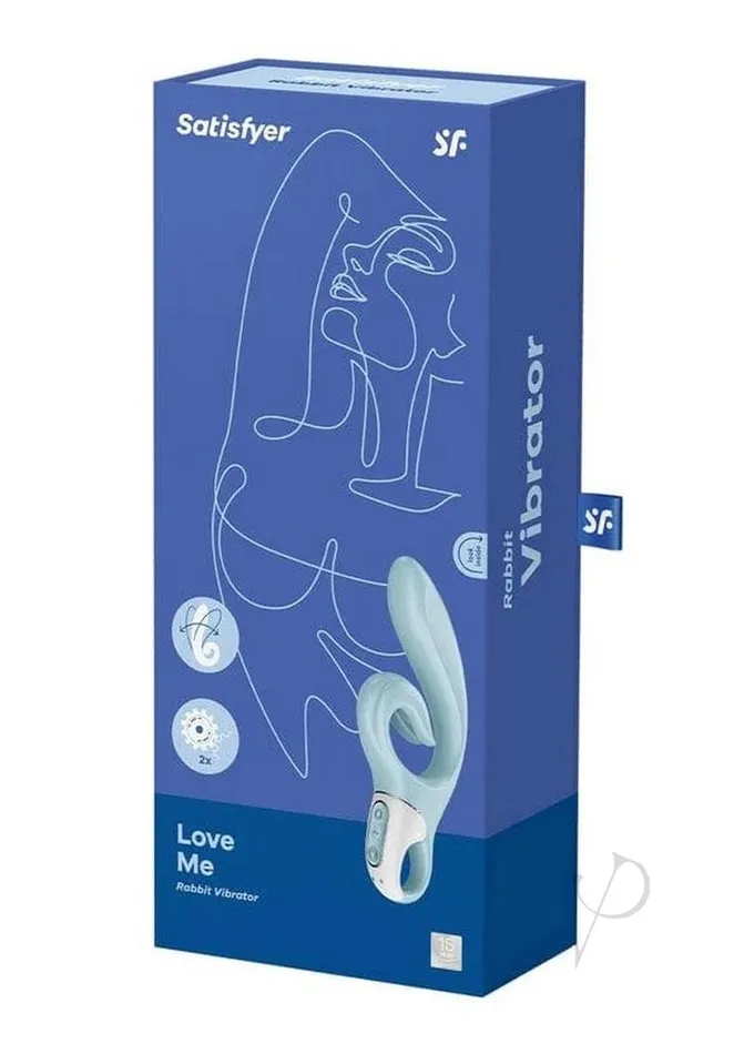 Vibrators Satisfyer Satisfyer Love Me Rechargeable Silicone Rabbit Vibrator Blue Vibrators Satisfyer Satisfyer Love Me Rechargeable Silicone Rabbit Vibrator Blue