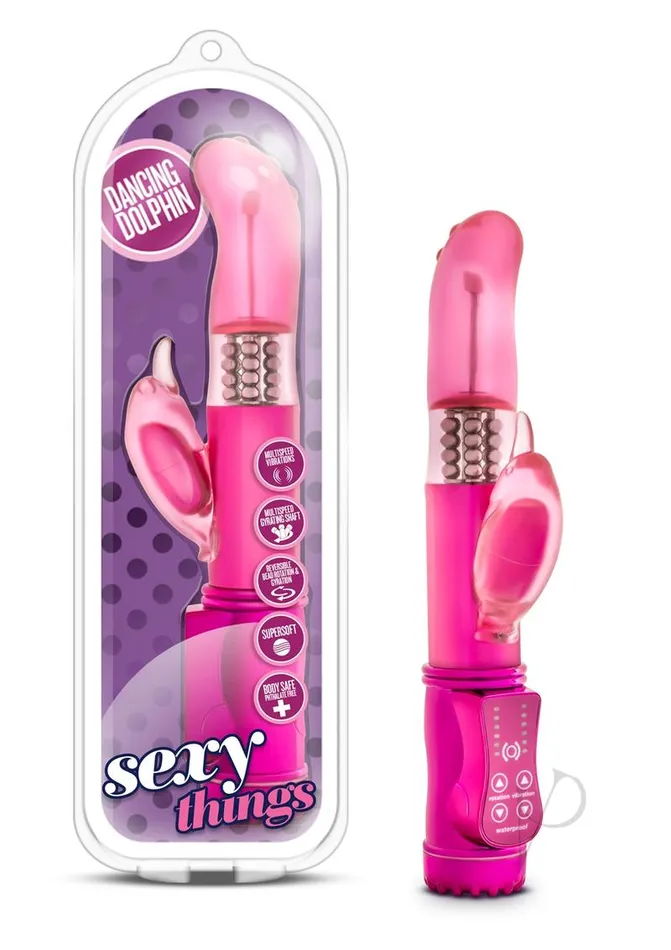 Vibrators Sexy Things Sexy Things Dancing Dolphin Rabbit Vibrator Fuchsia