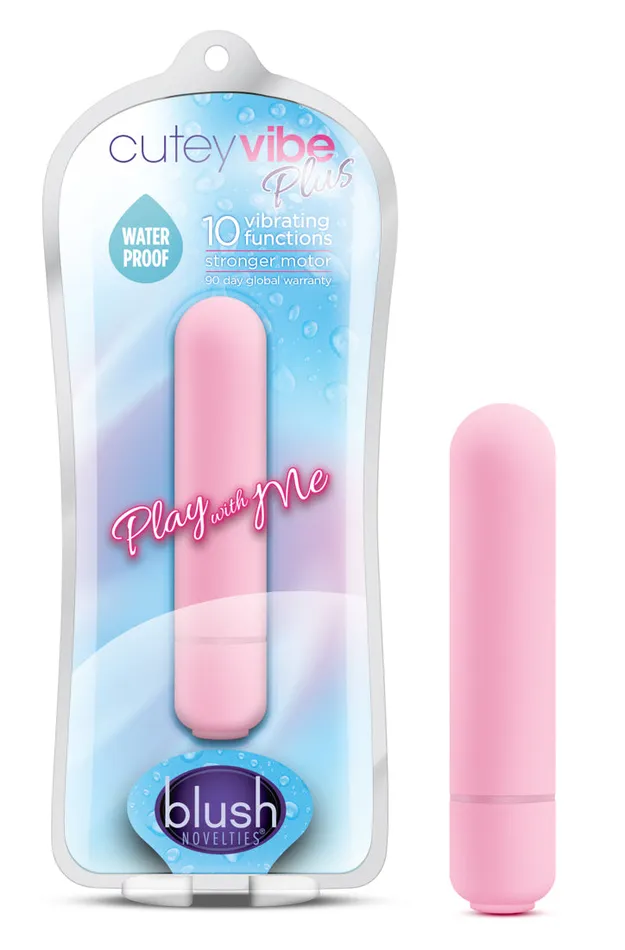 Vibrators SimpleeDiscreet Play With Me Cutey Vibe Plus 10 Function Bullet Pink