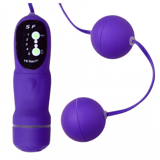 Vibrators Trinity Vibes 5 Function Purple Vibrating Pleasure Beads