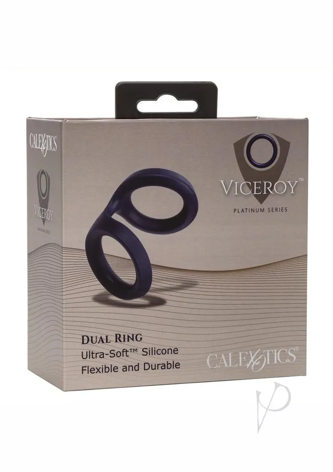 Viceroy Dual Ring Silicone Cock Ring Blue Viceroy Male Sex Toys
