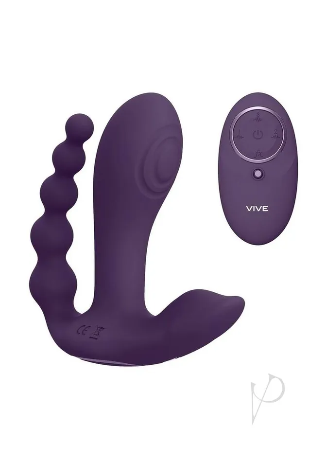 Vive Kata Rechargeable Silicone Pulse Wave and Vibrating Double Penetration Vibrator Purple Vive By Shots Vibrators Vive Kata Rechargeable Silicone Pulse Wave and Vibrating Double Penetration Vibrator Purple Vive By Shots Vibrators
