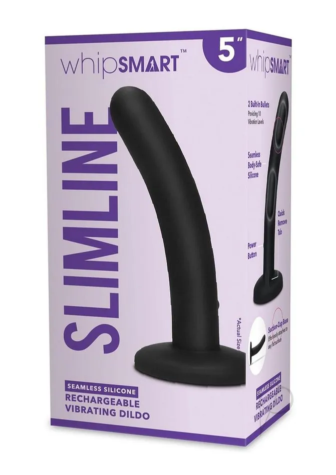 Whipsmart Female Sex Toys WhipSmart Rechargeable Silicone Slimline Dildo 5in Black Whipsmart Female Sex Toys WhipSmart Rechargeable Silicone Slimline Dildo 5in Black