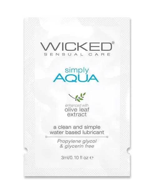 Wicked Sensual Care Lubricants Wicked Sensual Care Simply Aqua Water Based Lubricant 1 oz Wicked Sensual Care Lubricants Wicked Sensual Care Simply Aqua Water Based Lubricant 1 oz