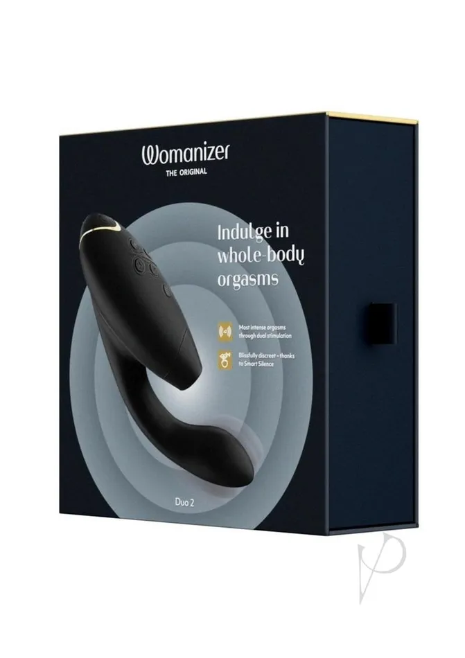 Womanizer Duo 2 Silicone Rechargeable Clitoral and GSpot Stimulator Black Womanizer Female Sex Toys