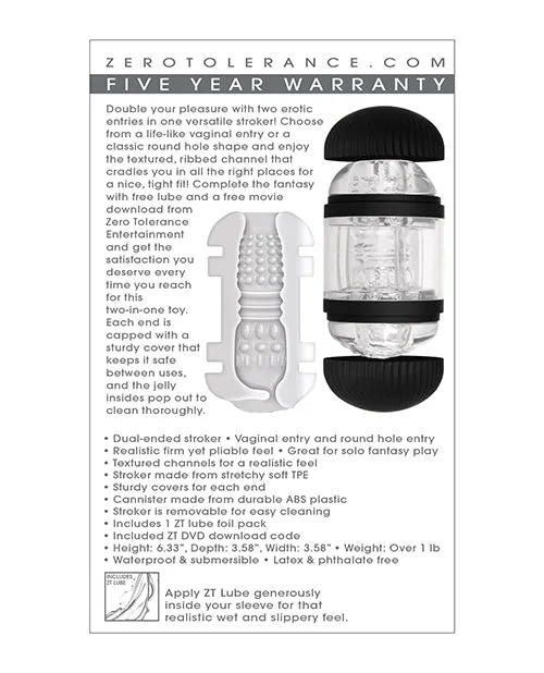 Zero Tolerance Anal Zero Tolerance Double Decker Stroker BlackClear