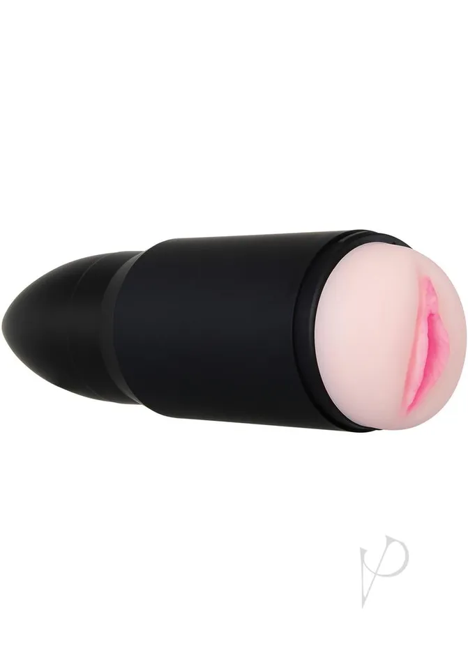 Zero Tolerance Shell Shock Rechargeable Vibrating Pussy Stroker with DVD Download Black Zero Tolerance Male Sex Toys